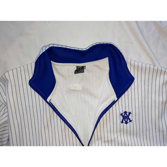 HTF New AVIREX Varsity Baseball Knit Sweater Full Zip Jacket Mens L White Stripe - Picture 4 of 8